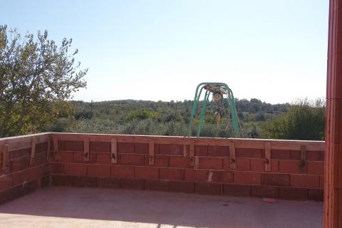 Istra, Umag - nova roh-bau kuća, pogled na more