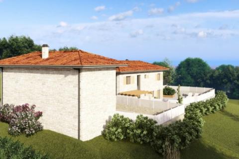 Istra,Momjan-Autohtona kuća s projektom,pogled more