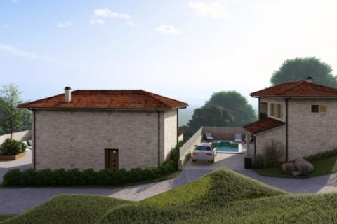 Istra,Momjan-Autohtona kuća s projektom,pogled more