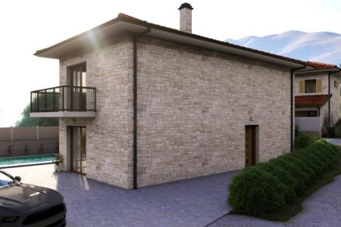 Istra,Momjan-Autohtona kuća s projektom,pogled more