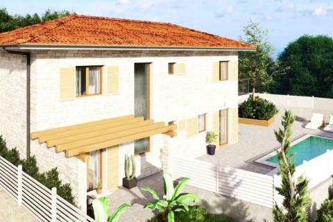 Istra,Momjan-Autohtona kuća s projektom,pogled more