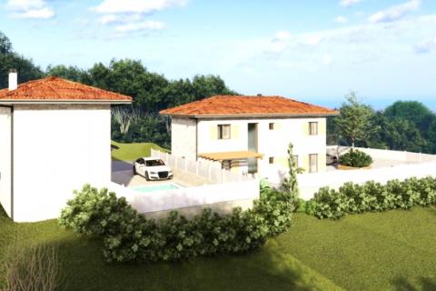 Istra,Momjan-Autohtona kuća s projektom,pogled more