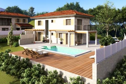 Istra,Momjan-Autohtona kuća s projektom,pogled more