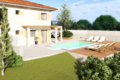 Istra,Momjan-Autohtona kuća s projektom,pogled more