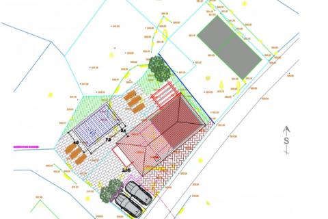 Istra,Momjan-Autohtona kuća s projektom,pogled more