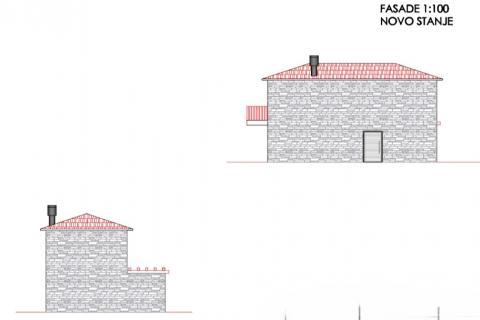 Istra,Momjan-Autohtona kuća s projektom,pogled more