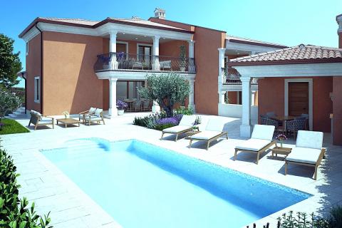 Istra, Momjan okolica, dvojna vila u novogradnji