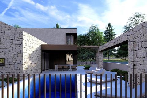 Istra, Karigador, atraktivna kuća u izgradnji