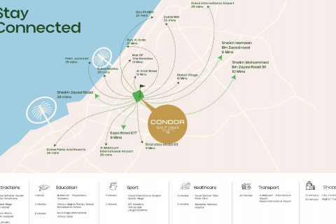 Dubai, Sports City-stan 36m2 s balkonom 