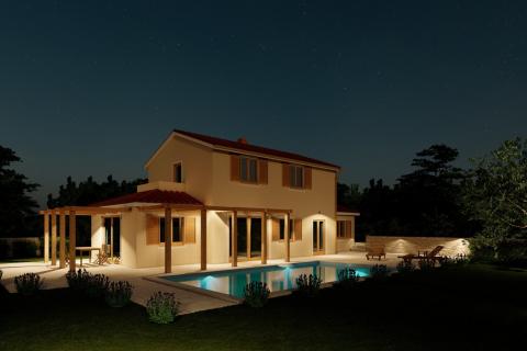 Istra, Tinjan, kuća s bazenom u izgradnji