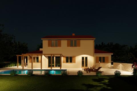 Istra, Tinjan, kuća s bazenom u izgradnji