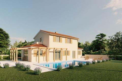 Istra, Tinjan, kuća s bazenom u izgradnji