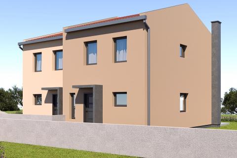 Istra, Buje okolica, dvojna kuća u izgradnji