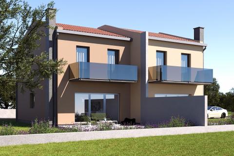 Istra, Buje okolica, dvojna kuća u izgradnji