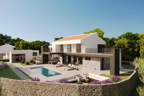 OTOK KRK, MALINSKA moderna villa sa okućnicom i bazenom