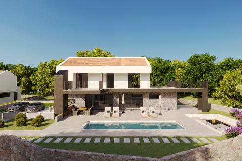 OTOK KRK, MALINSKA moderna villa sa okućnicom i bazenom