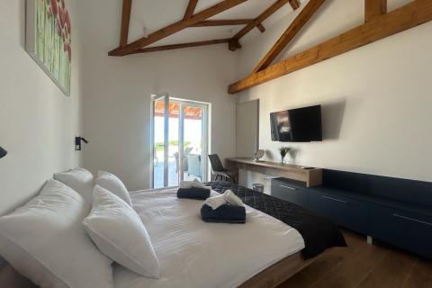 Višnjan, nova kamena vila sa bazenom i velikom okućnicom