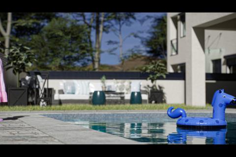 Istra, Poreč-dvosobni stan u novogradnji s pogledom na more i bazenom