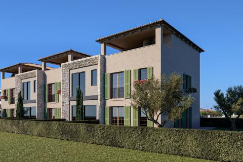 Poreč- okolica, rustikalna kuća u nizu, novogradnja