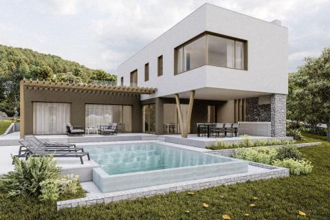 Novi Vinodolski,Jakov polje- građevinski teren sa projektom i predivnim pogledom