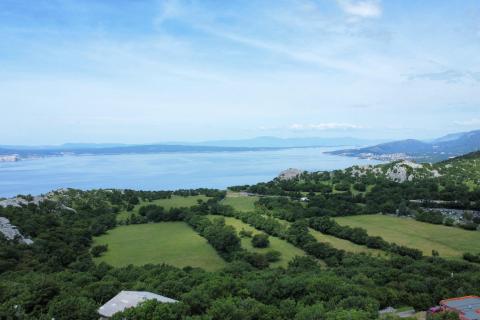 Novi Vinodolski,Jakov polje- građevinski teren sa projektom i predivnim pogledom