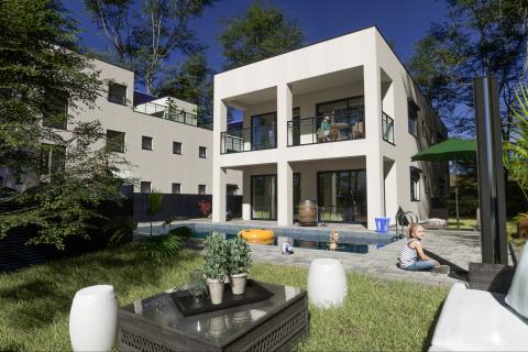 Istra, Poreč-dvoetažni stan u novogradnji s pogledom na more 