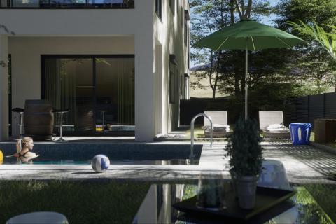 Istra, Poreč-dvoetažni stan u novogradnji s pogledom na more 