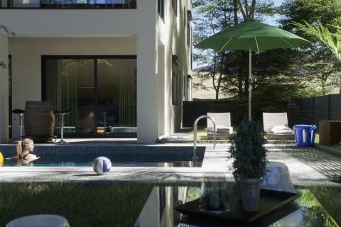 Istra, Poreč-dvoetažni stan u novogradnji s pogledom na more 