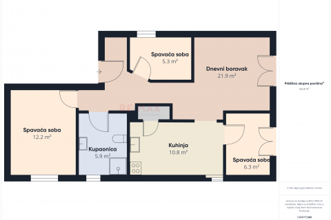 Istria, Ližnjan-three-bedroom apartment with balcony and parking, 1st floor