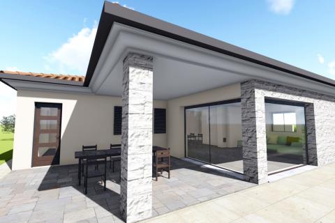 Istra, Umag - kuća prizemnica s bazenom, novogradnja