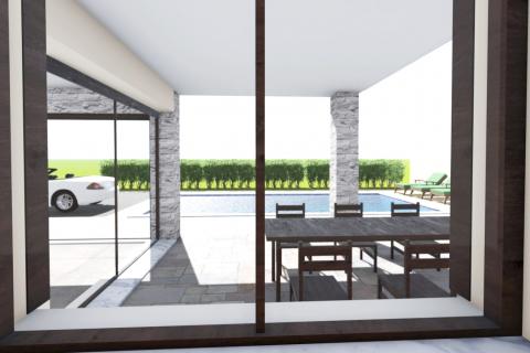 Istra, Umag - kuća prizemnica s bazenom, novogradnja