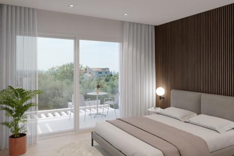 Poreč, okolica- prekrasno zemljište s pogledom na more, projektom i građevinskom dozvolom za 3 objekta