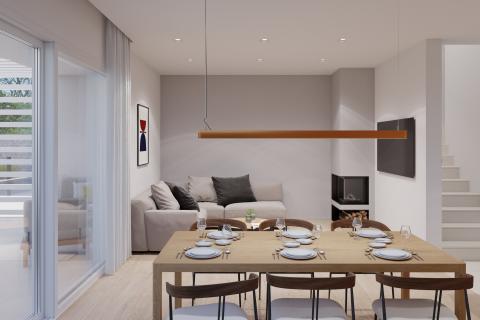 Poreč, okolica, moderna dvojna kuća u izgradnji sa pogledom na more