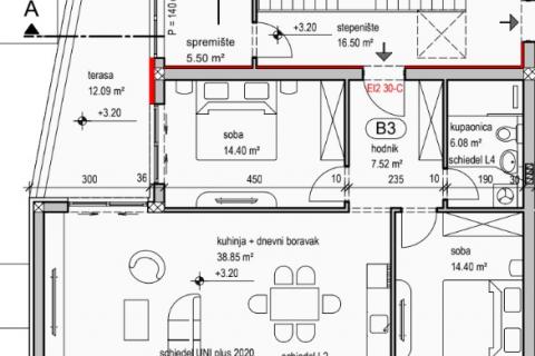 Istra, Kanfanar- stan na prvom katu -pogled more