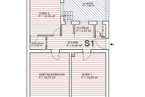 Zagreb, Srednjaci, stan u prizemlju s dvije spavaće sobe, 56m2