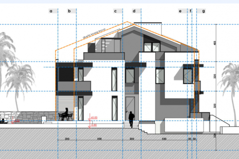 Istra, Rovinj, građevinsko zemljište s građevinskom dozvolom za 5 stanova, blizu plaže