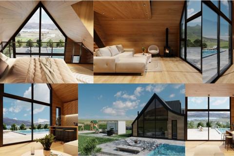 Ogulin, Jezero Sabljaci | Projekt dvije moderne kuće s bazenom 