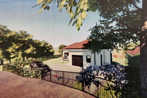 Rijeka, Klana - građevinski teren sa projektom i dozvolom