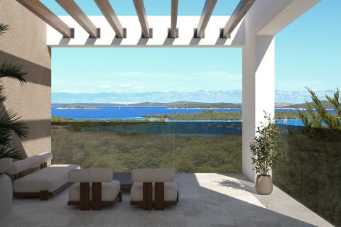 Istra,Medulin,luksuzni troetažni stan sa pogledom na more