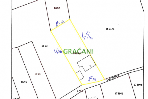 Земельный участок строительного назначения Gračani, Podsljeme, 628m2