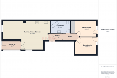 Novi Vinodolski – Dvosobno stanovanje blizu marine