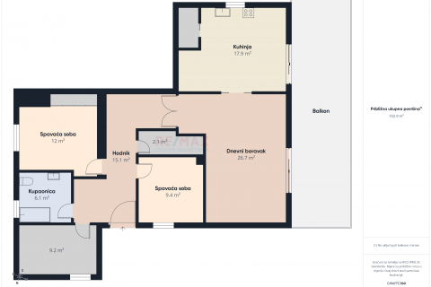 Wohnung Novi Vinodolski, 120,58m2