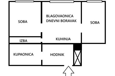 Квартира/Апартамент Jarun, Tre&scaron;njevka - Jug, 50,39m2