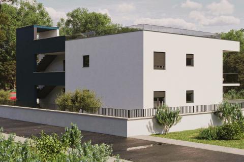 Dvosoban stan s terasom, pogled more - Novigrad