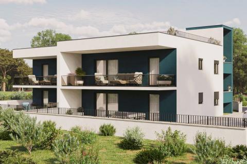 Dvosoban stan s terasom, pogled more - Novigrad