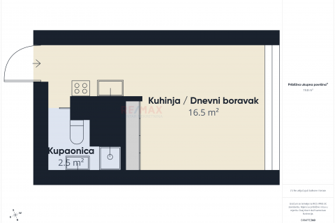 Flat/Appartement Utrina, Novi Zagreb - Istok, 21m2