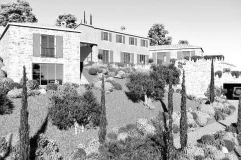 Istra, Buje - građevinsko zemlji&scaron;te, pogled na more, projekt za vilu s bazenom