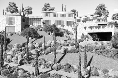 Istra, Buje - građevinsko zemlji&scaron;te, pogled na more, projekt za vilu s bazenom