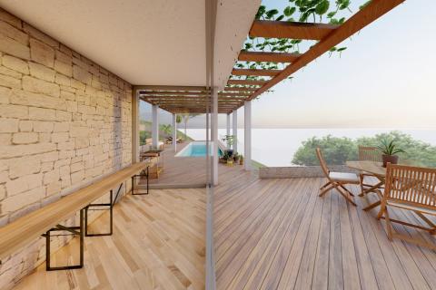 ISTRA, PLOMIN - 2 Građevinska zemlji&scaron;ta s projektom i pogledom na more