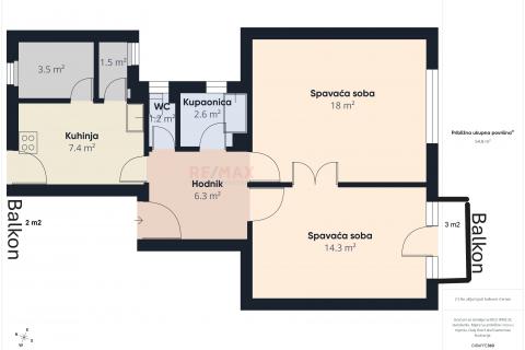 Zagreb, Tre&scaron;njevka-trosobni stan sa 2 balkona 57m2